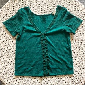 Emerald Green Sezane Maddie T-Shirt Size Medium